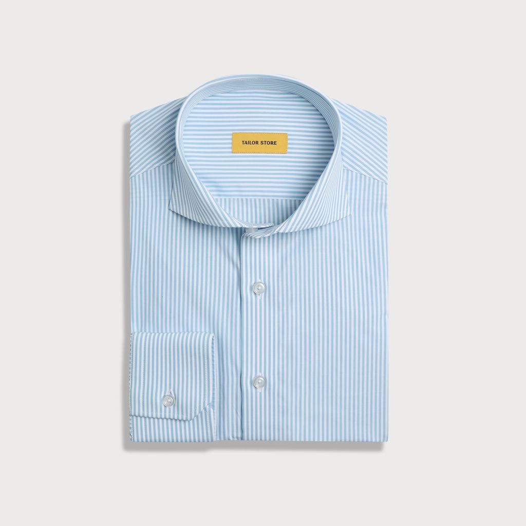 Lyseblå stribet business-skjorte