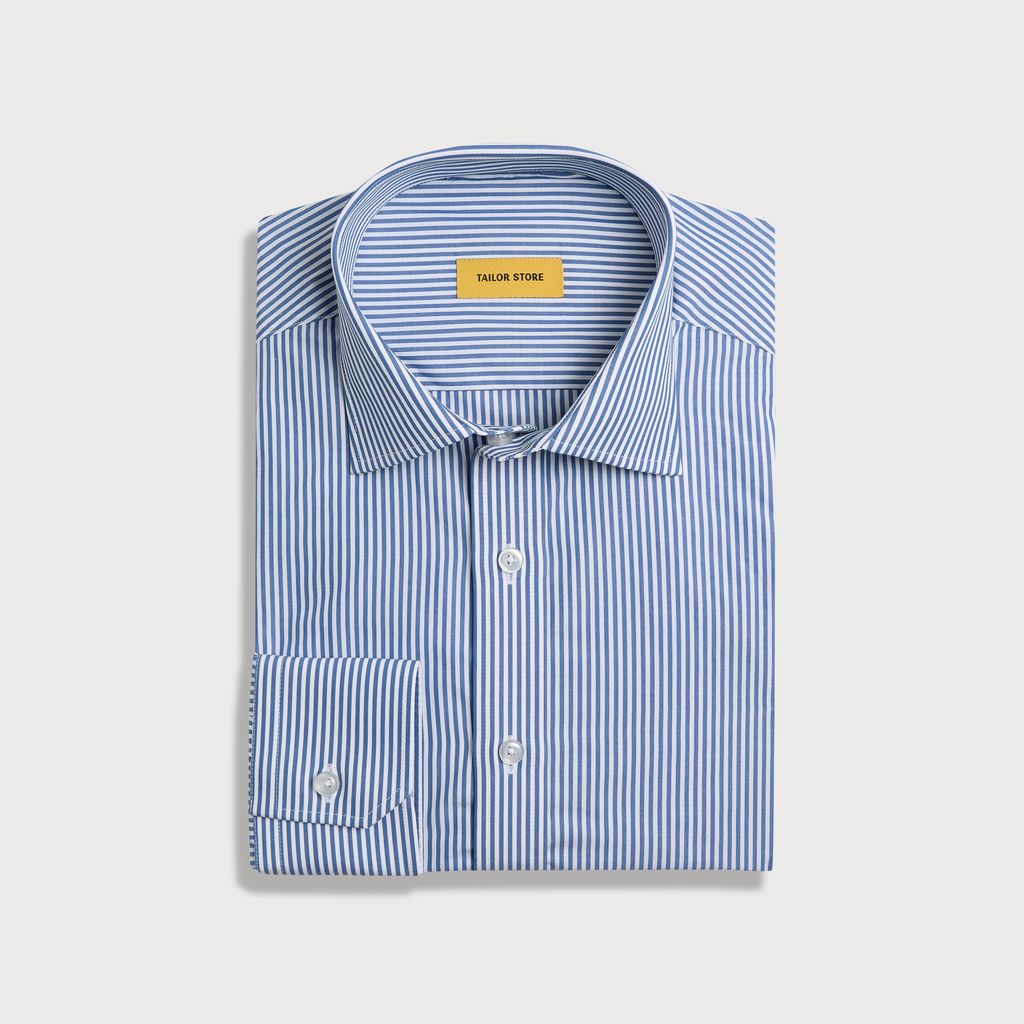 Stribet mørkeblå business-skjorte