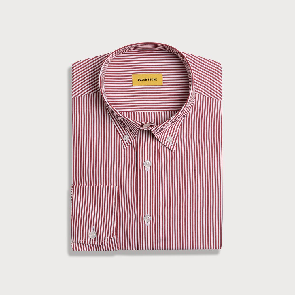 Rød stribet business-skjorte