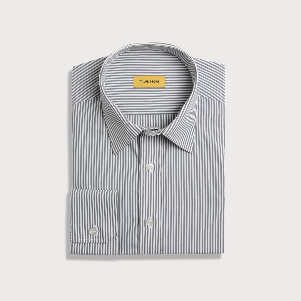 Gray striped business shirt 