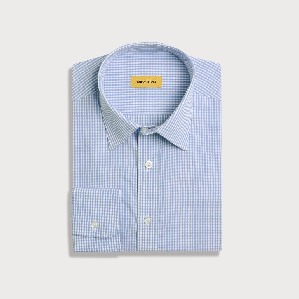 Ljusblårutig businesskjorta