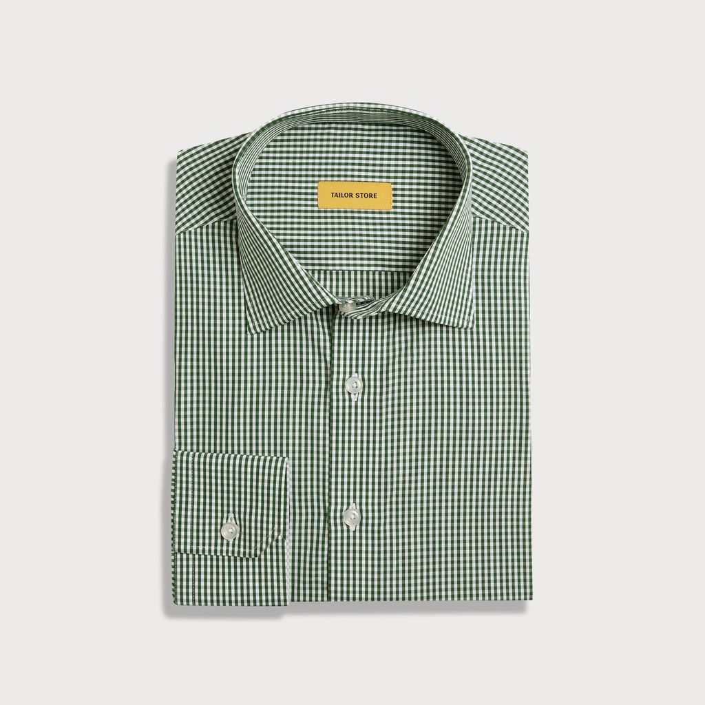 Checked green business shirt