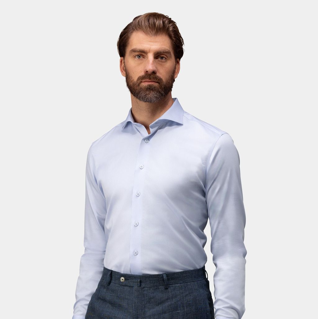 Light blue men's shirt in easy iron fabric | Tailor Store®