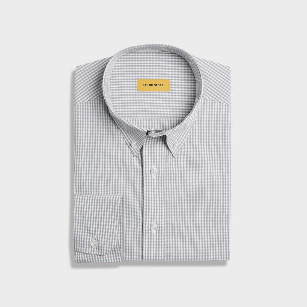 Gray checkered business shirt