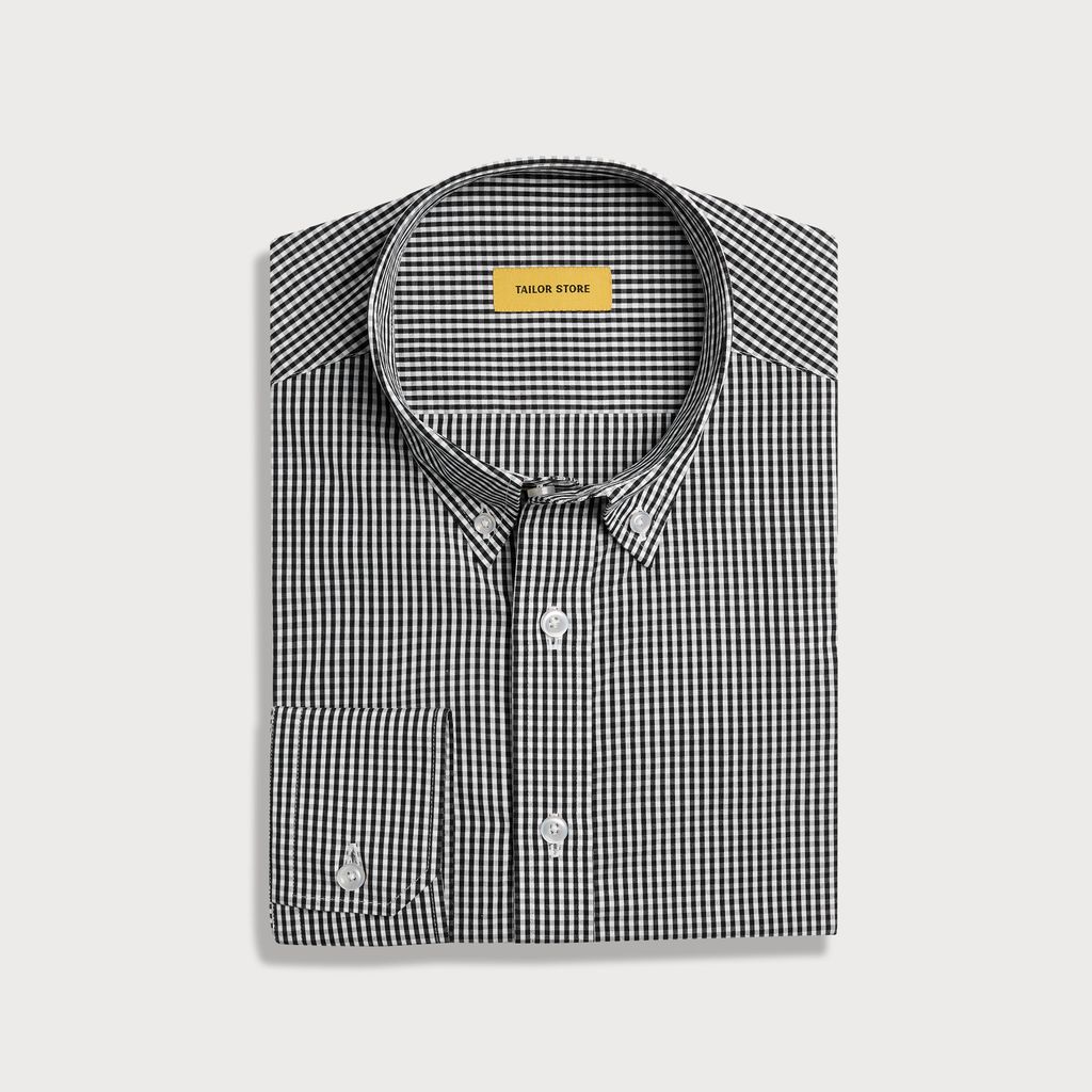 Black checkered business shirt