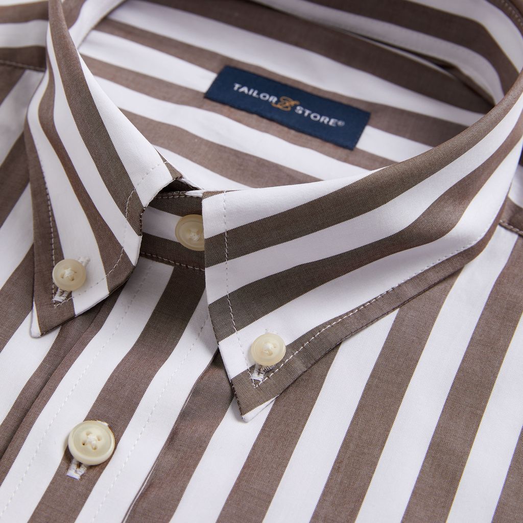 Brunello Cucinelli Striped Slim Fit Shirt in White and Blue Cotton  ref.900503 - Joli Closet