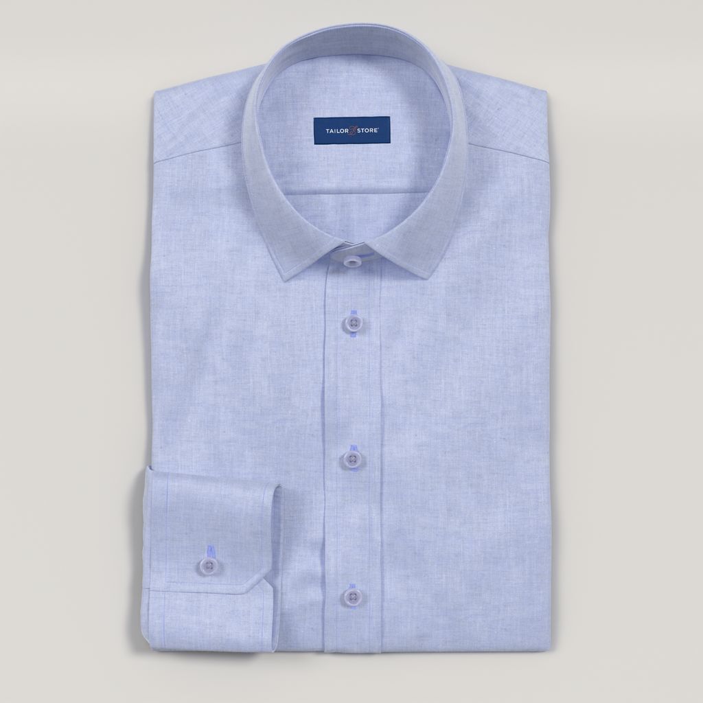 Chemise en lin bleu clair
