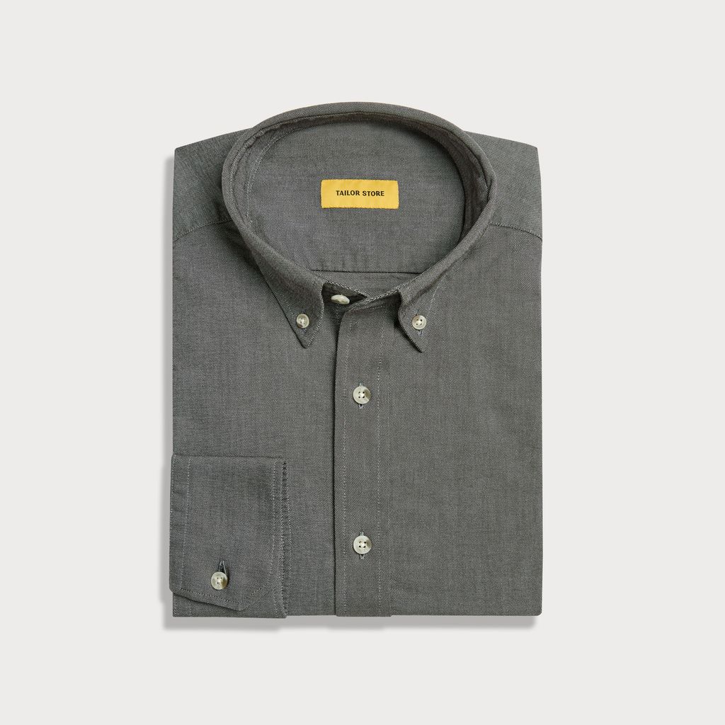Chemise Oxford gris charbon