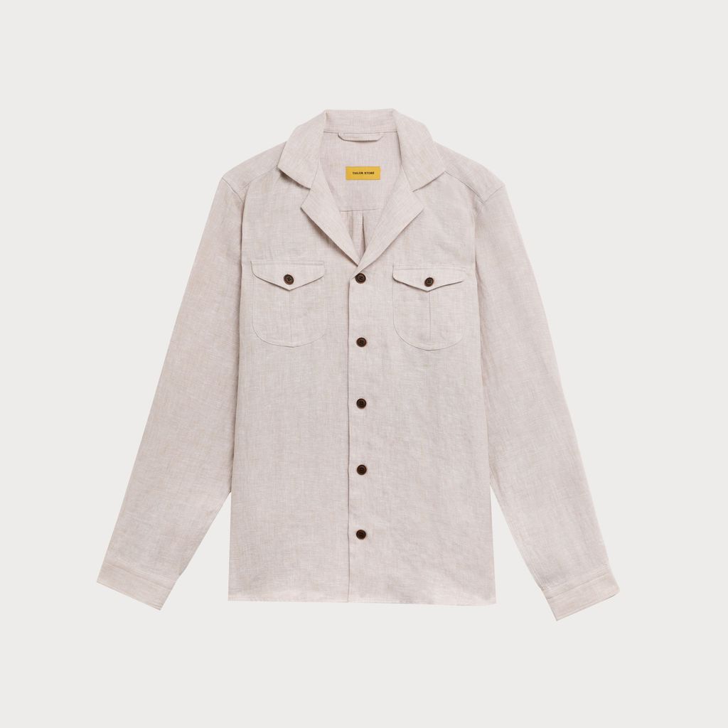 Overshirt i beige hør