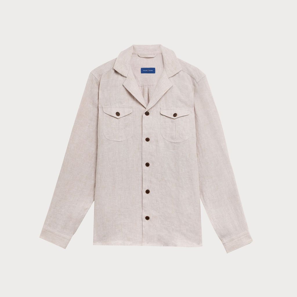 Beige overskjorte i lin