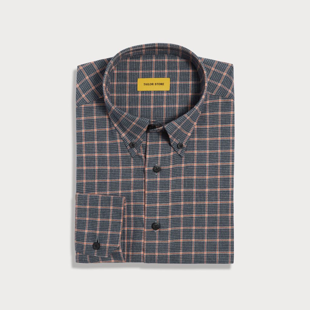Navy checkered flannel shirt