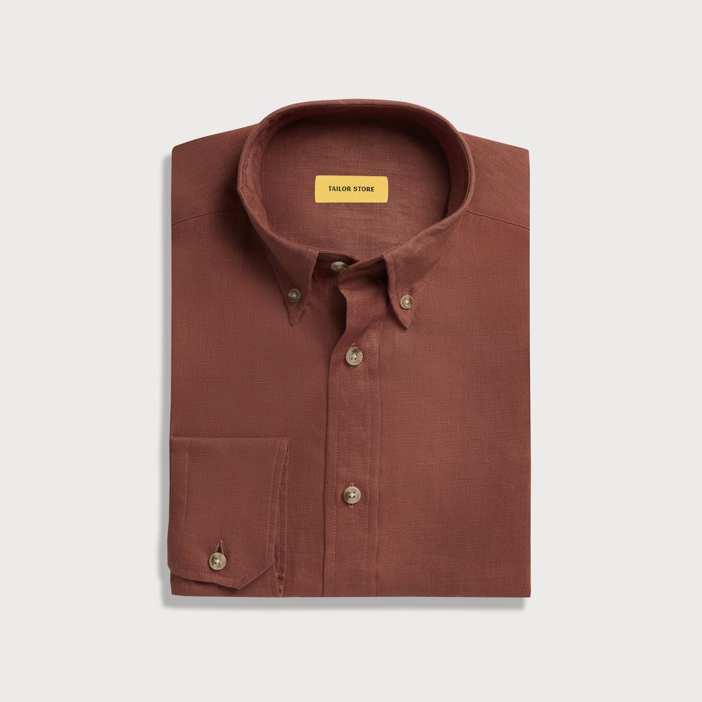 Rotbraunes Leinenhemd