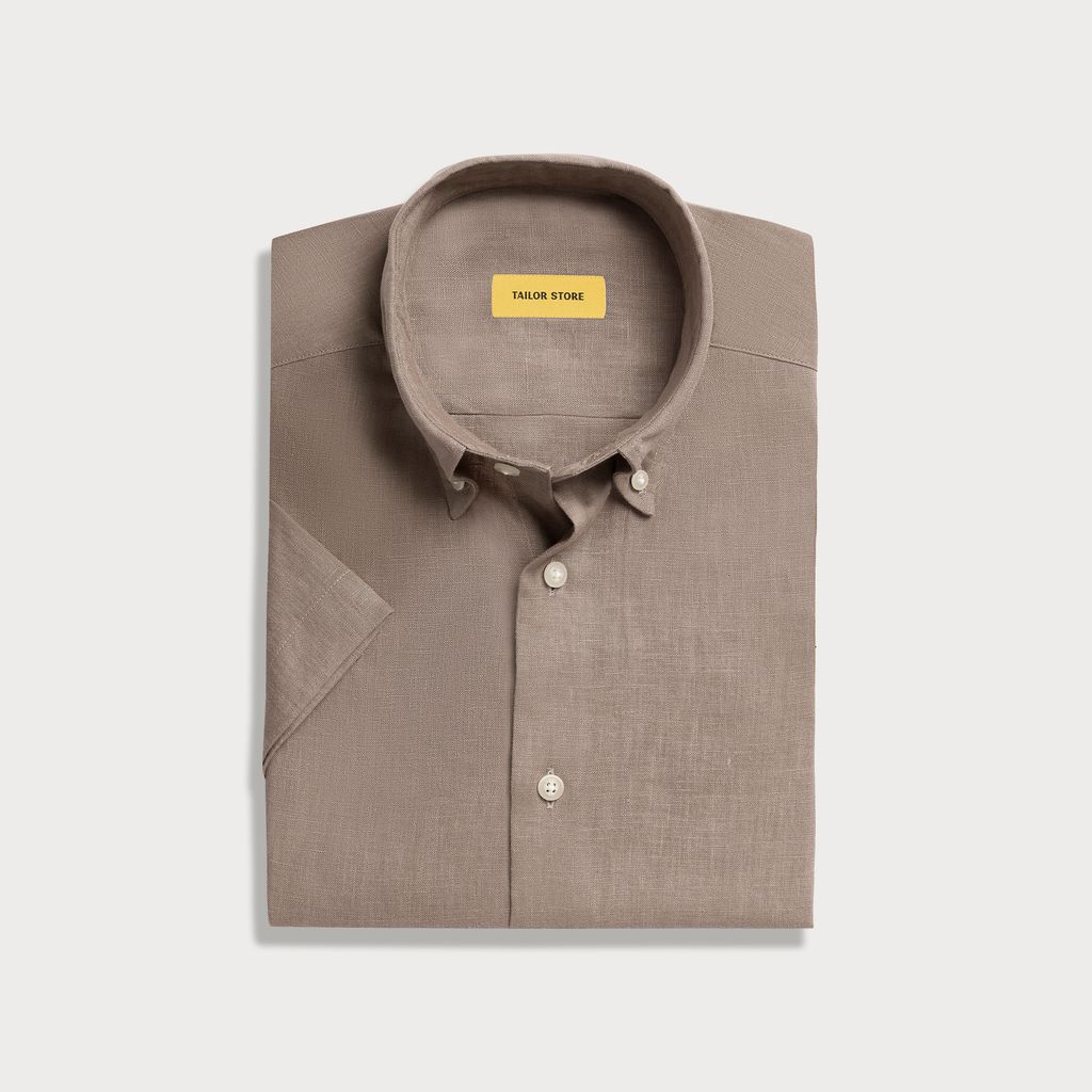 Nougat short sleeved linen shirt