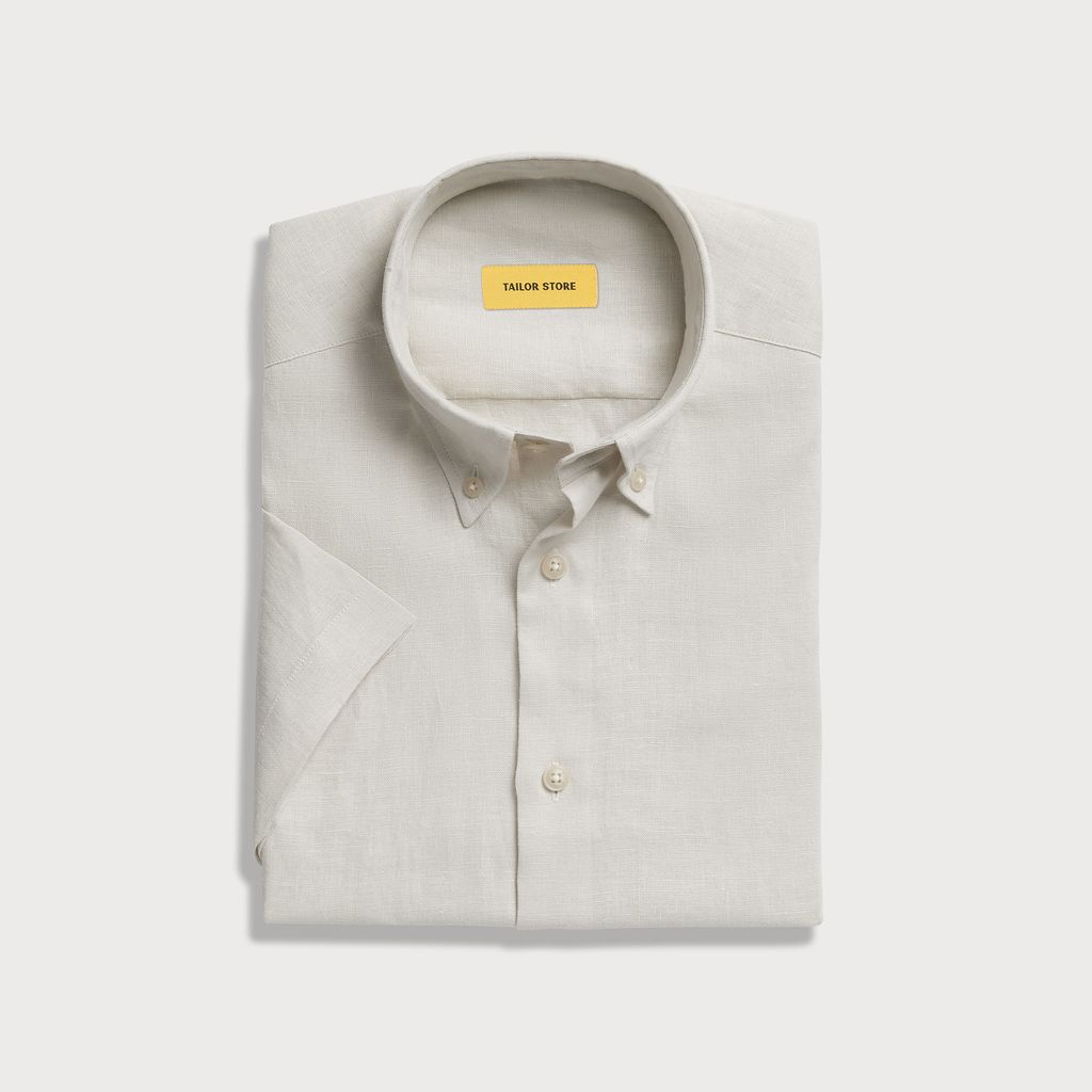 Ivory short sleeved linen shirt