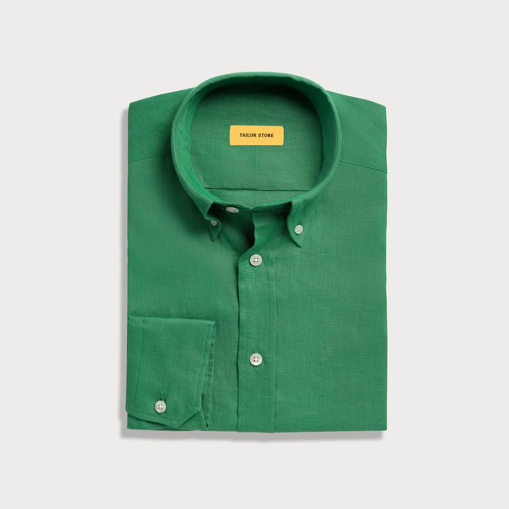 Smaragdgrön linneskjorta