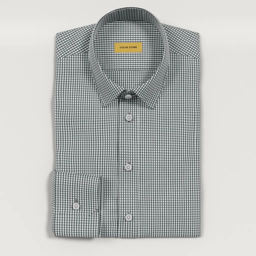 Chemise de business décontractée à carreaux noirs et blancs