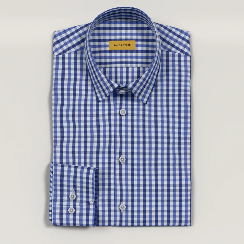 Blue Checked Business Shirt