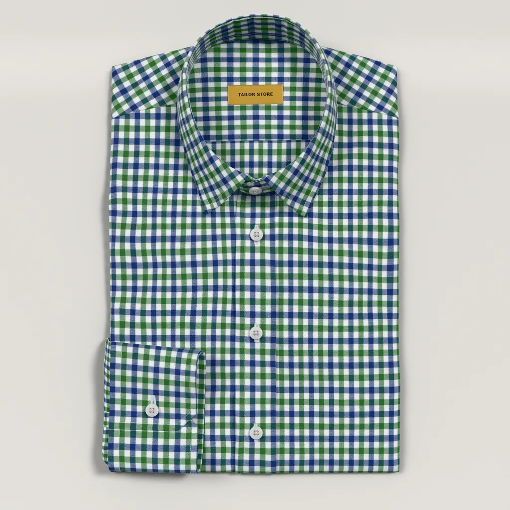 Green Checked Business Shirt