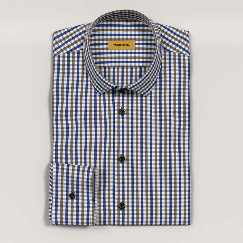Brown Checked Business Shirt