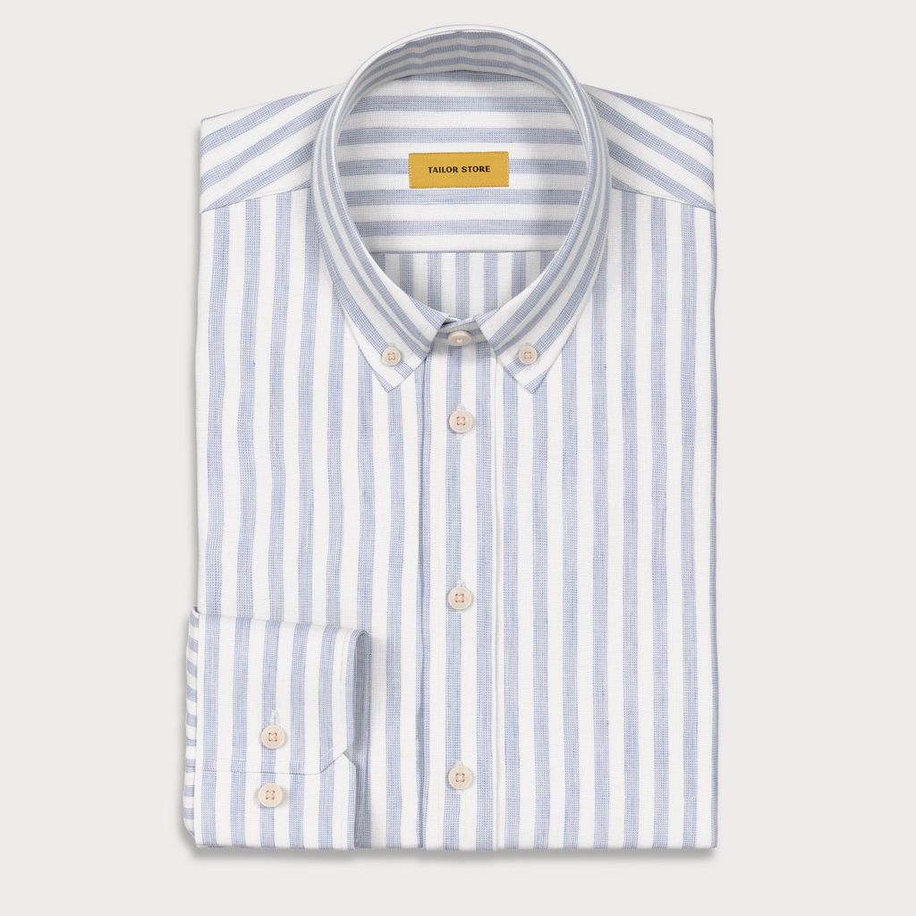 Chemise en lin mélangé bleu clair