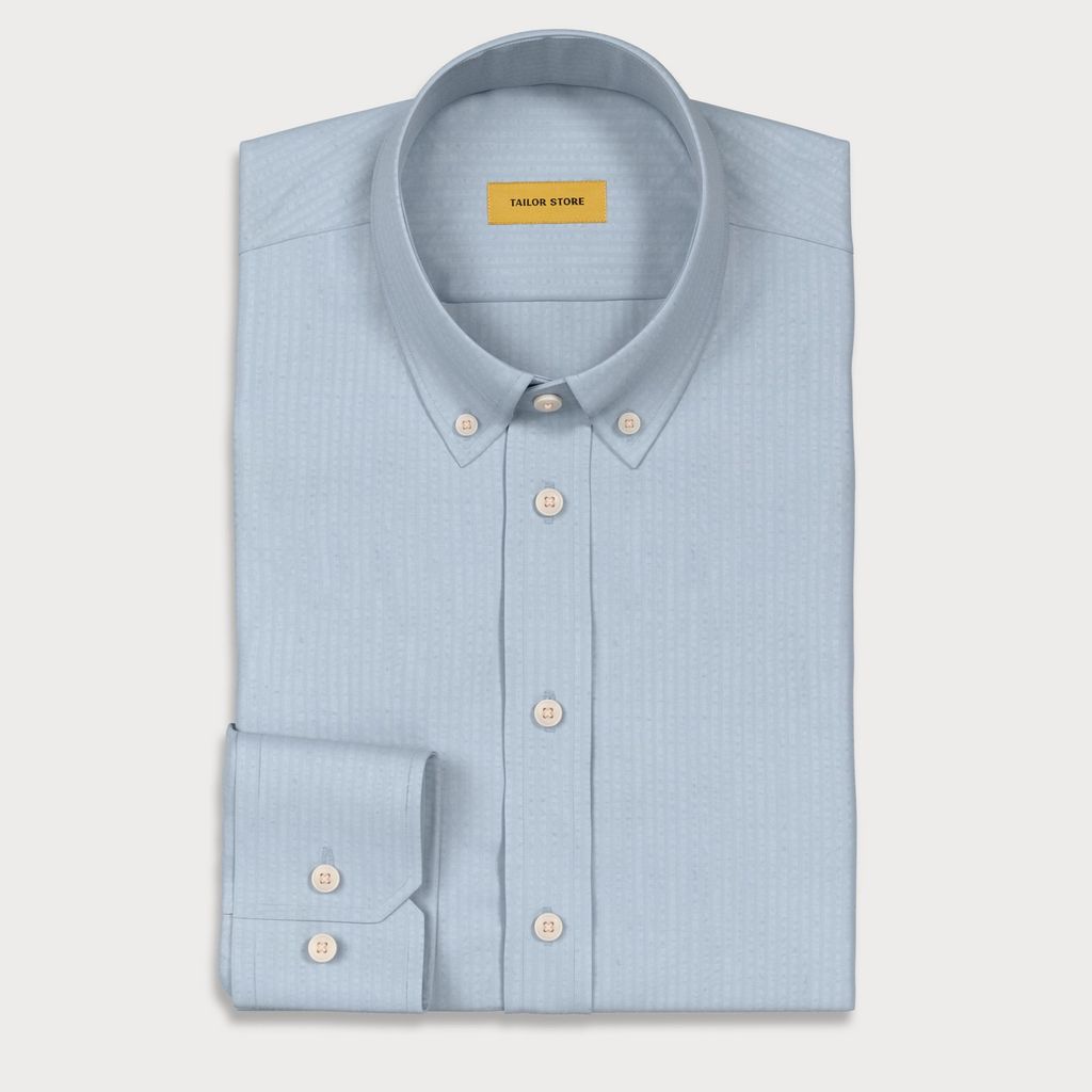 Light Blue Seersucker Shirt