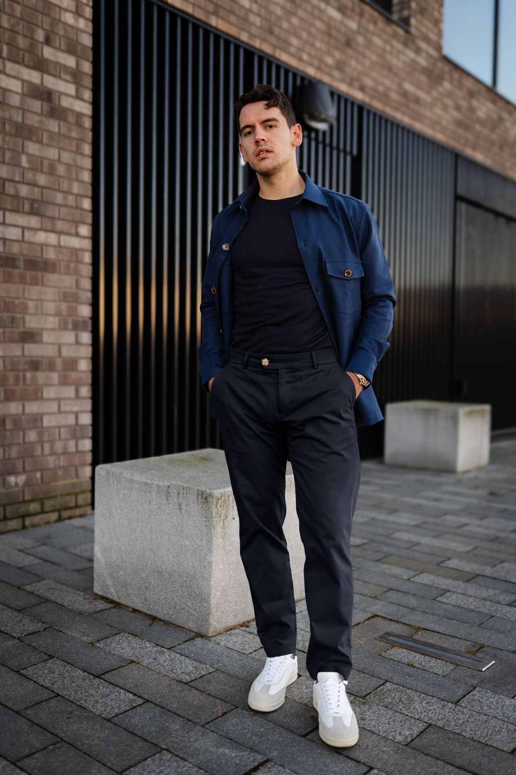 Custom-Made Navy Stretch Chino