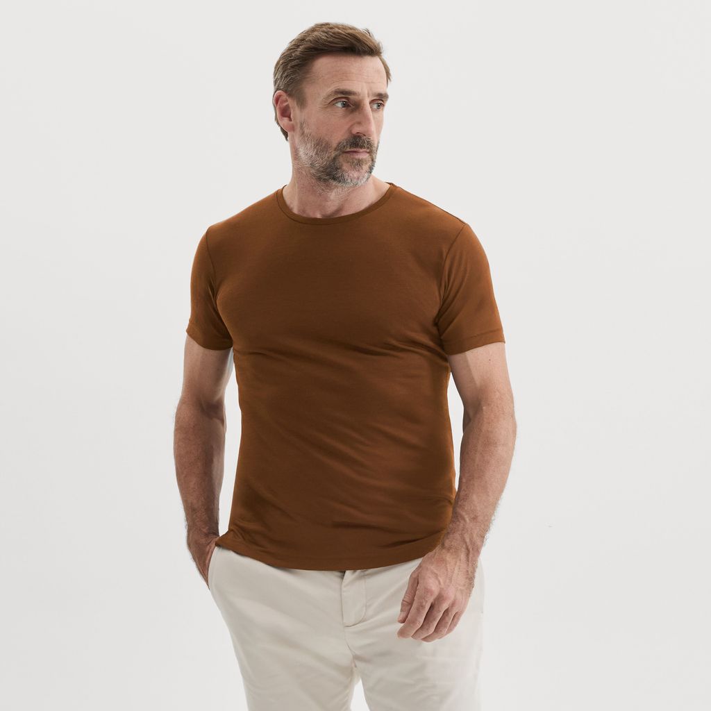 Camel Merino Wool T-Shirt