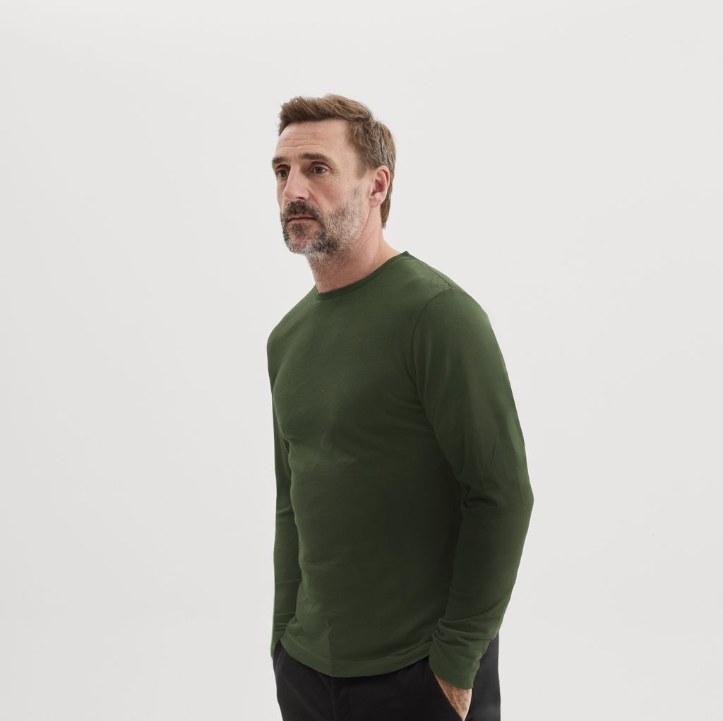 Forest green long sleeve Merino wool T-shirt
