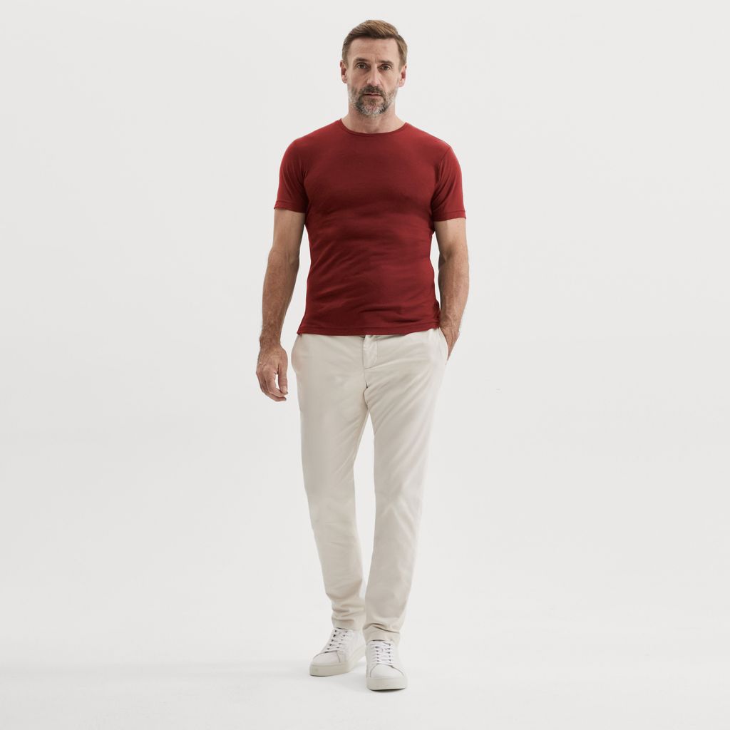 Bright Red Merino Wool T-Shirt