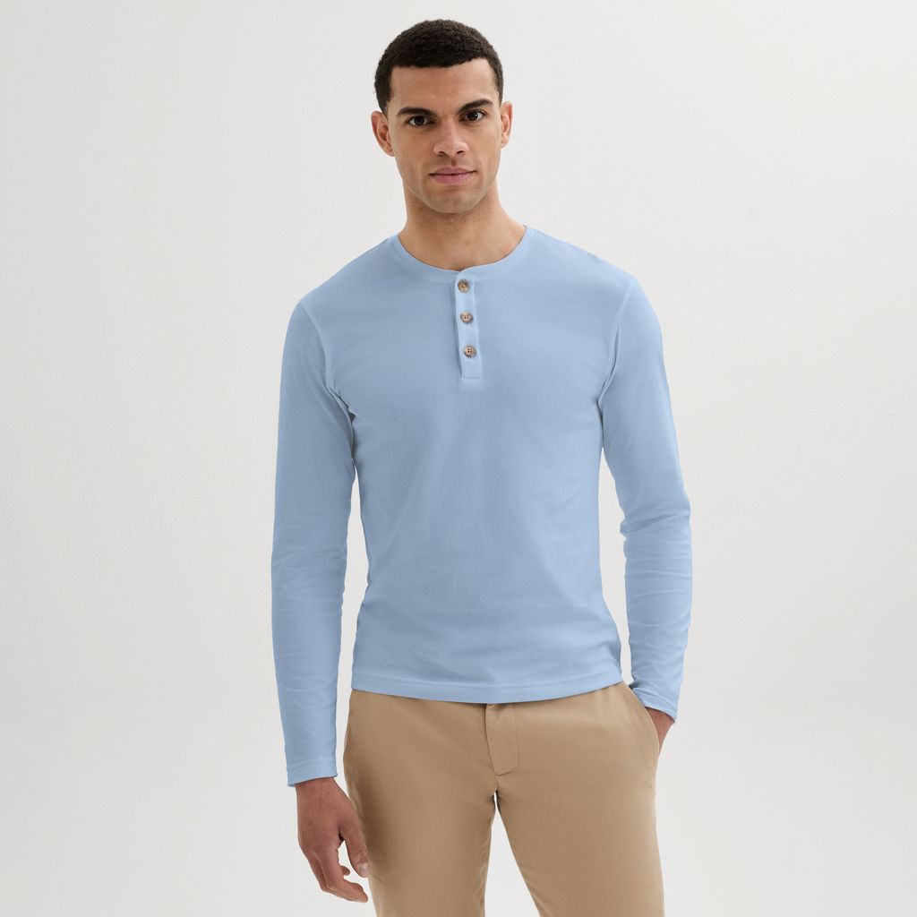 Summer blue Henley shirt