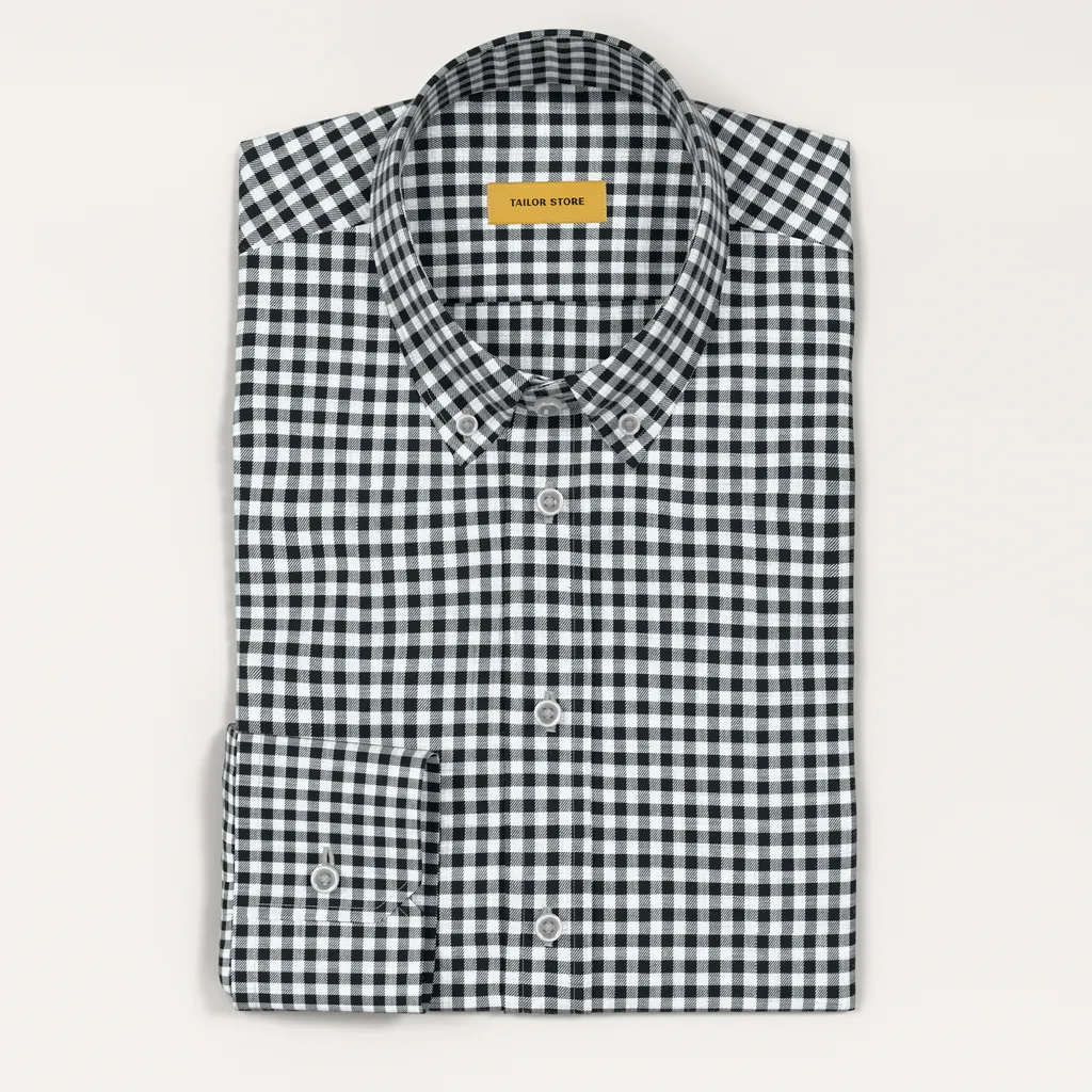 Men’s Custom Black and Gray Check Shirt