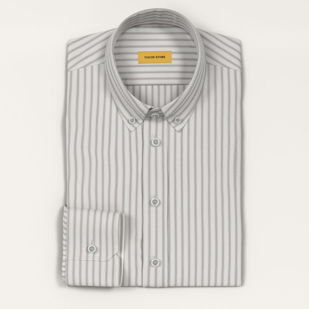 Chemise en sergé rayé gris