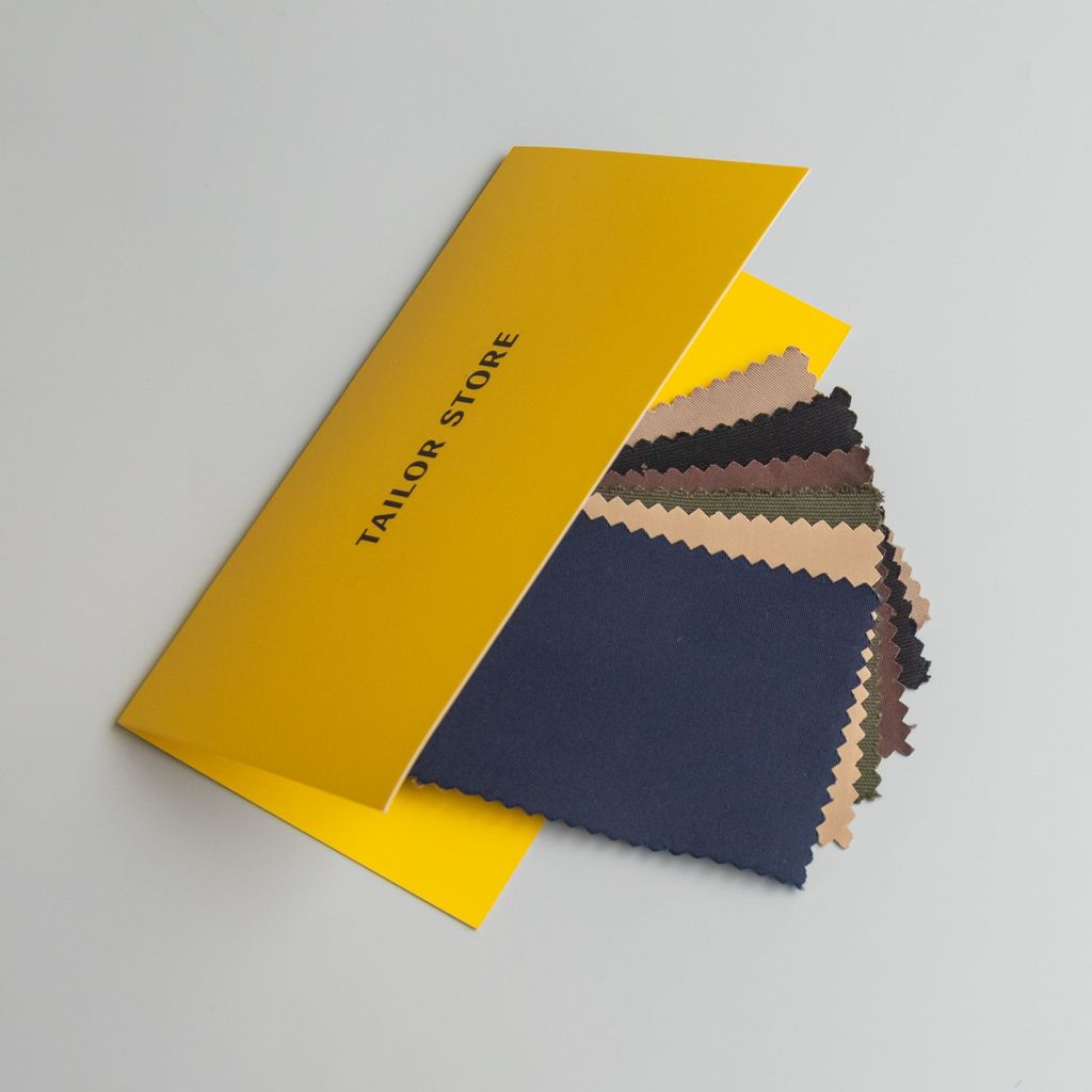 Sample book with chino fabrics