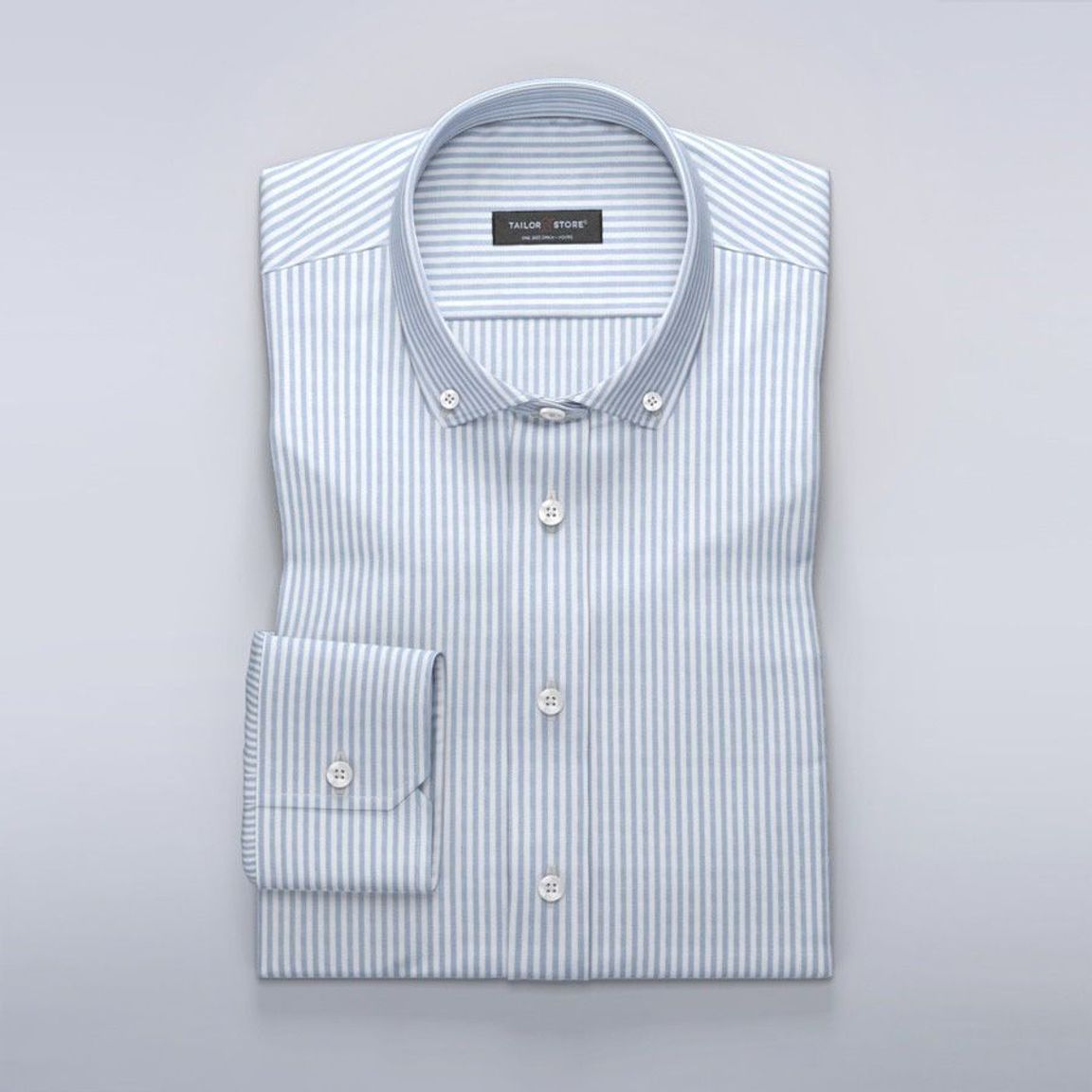 Women's dress shirt in white/blue striped oxford | Tailor Store®