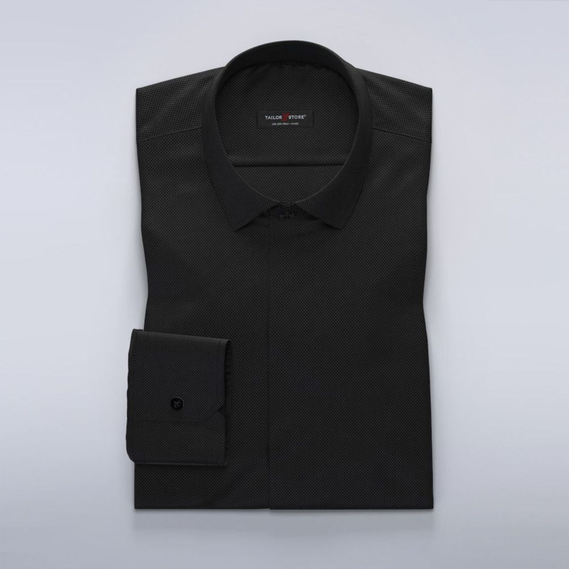 Business shirt in black dobby