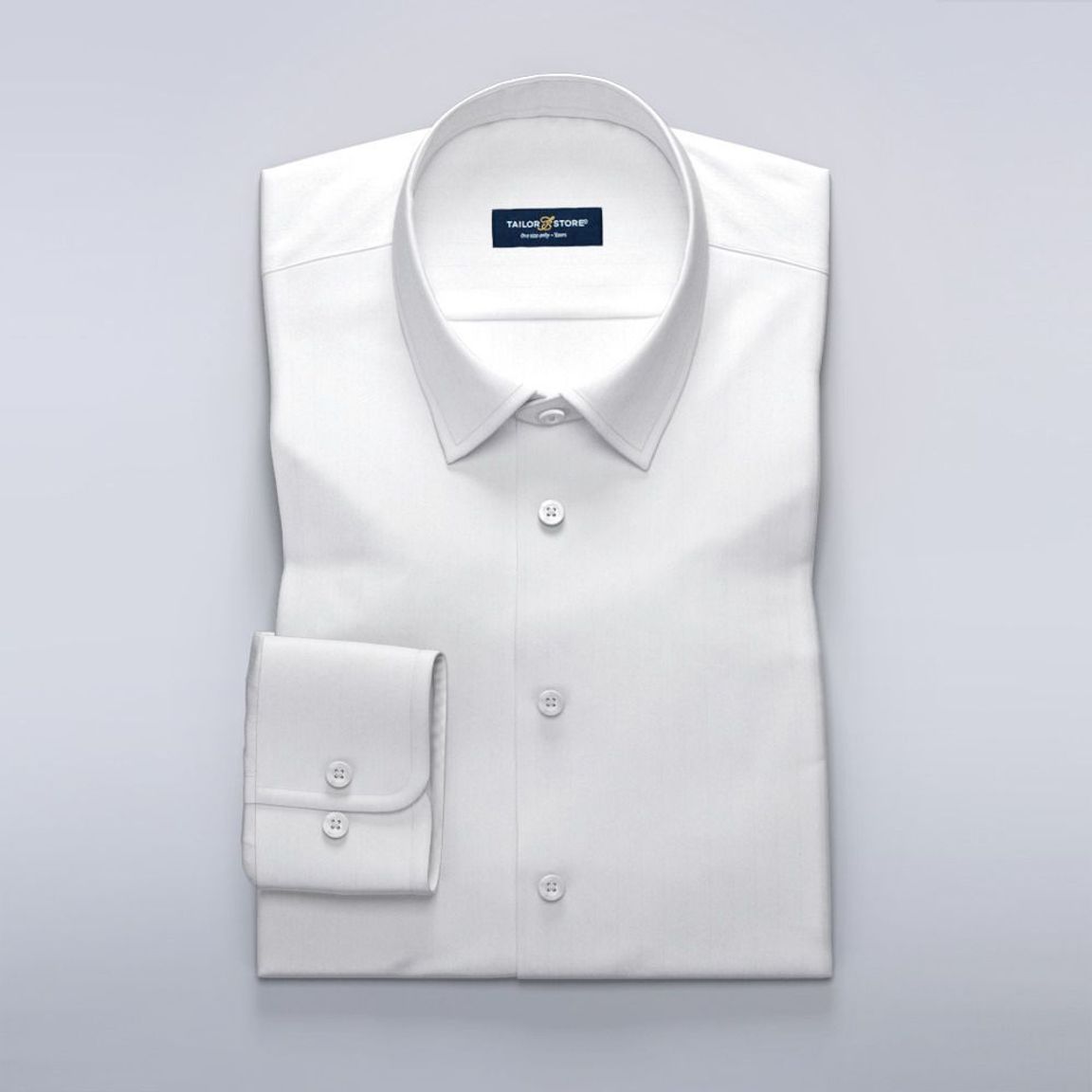 Business shirt in luxurious white herringbone