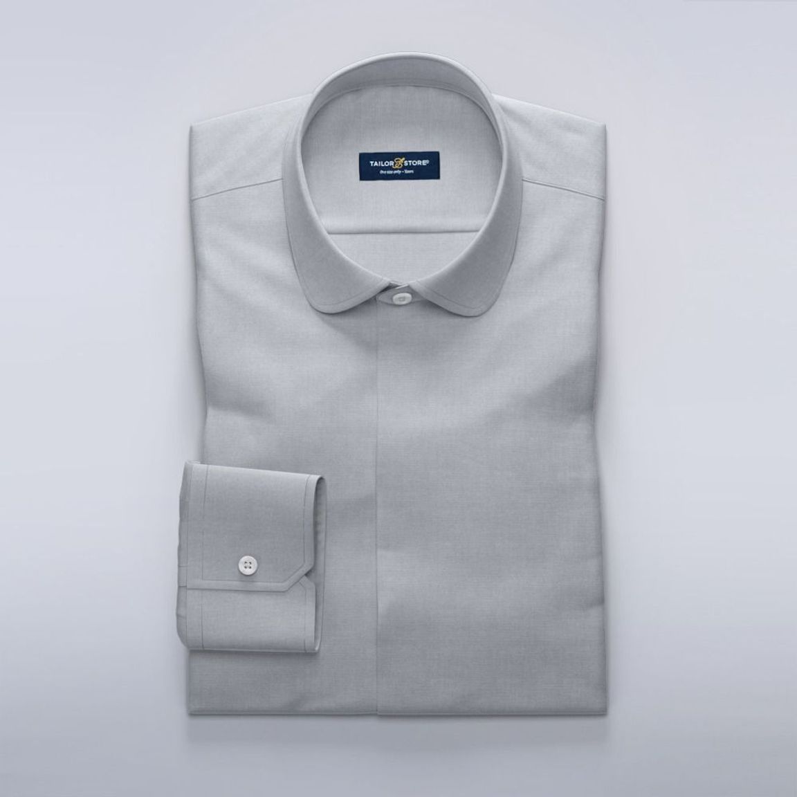 Women's business shirt in light gray dobby weave