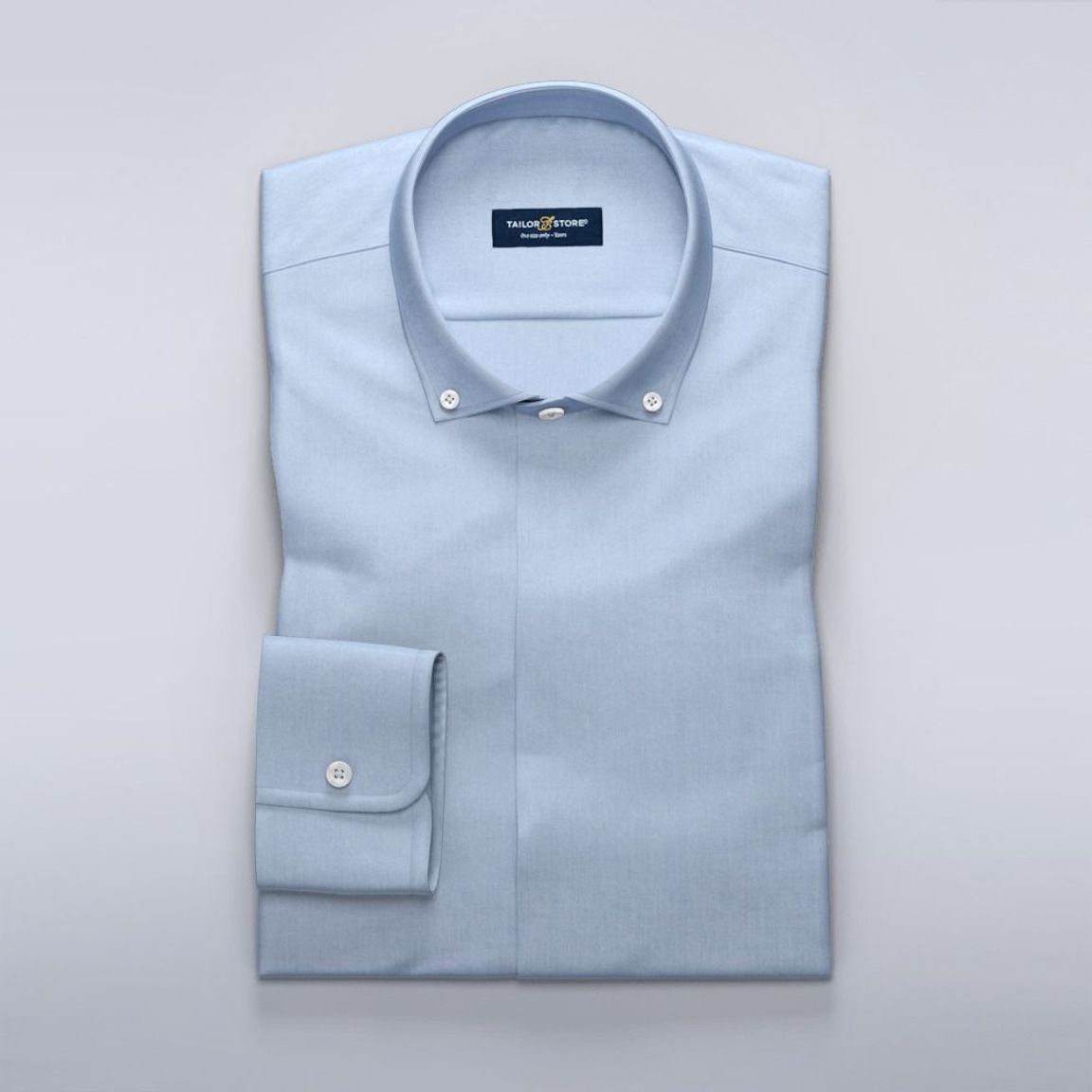 Light blue shirt in cotton-Tencel twill fabric