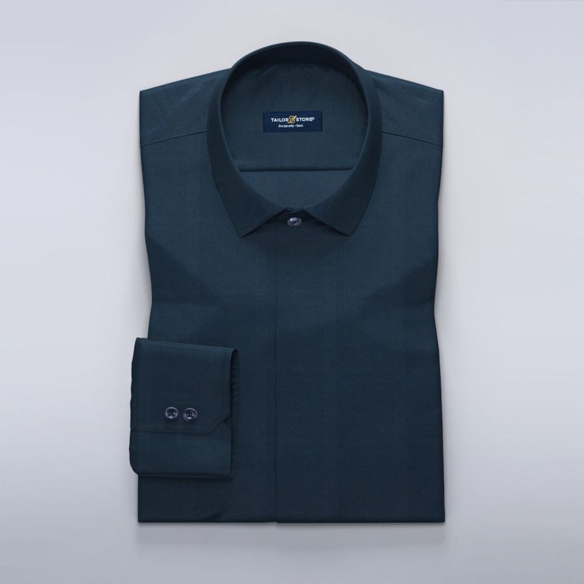 Navy shirt in cotton-Tencel twill fabric