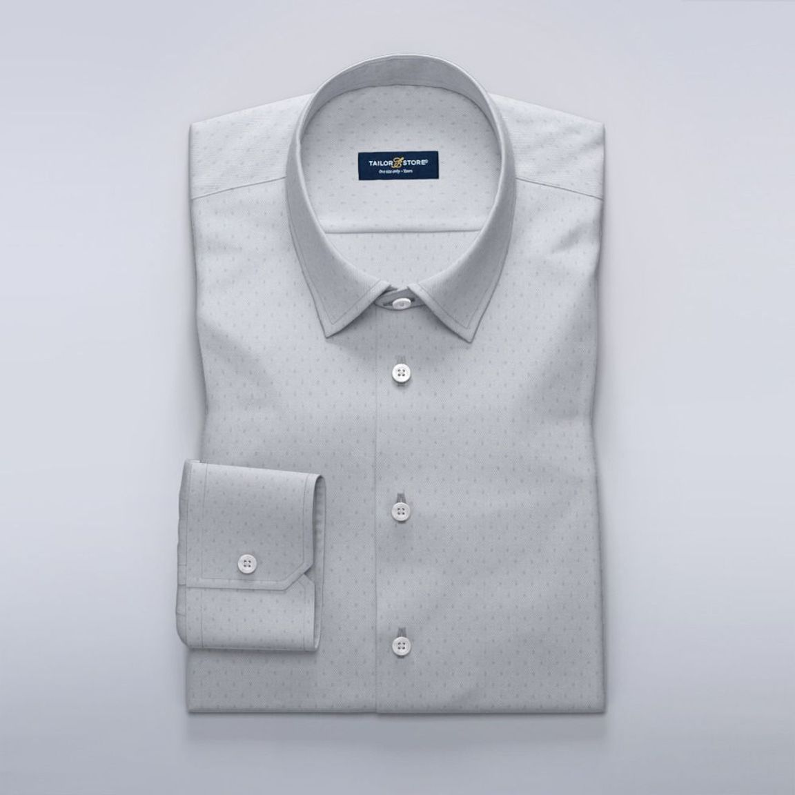 Light gray business luxury shirt in dobby weave
