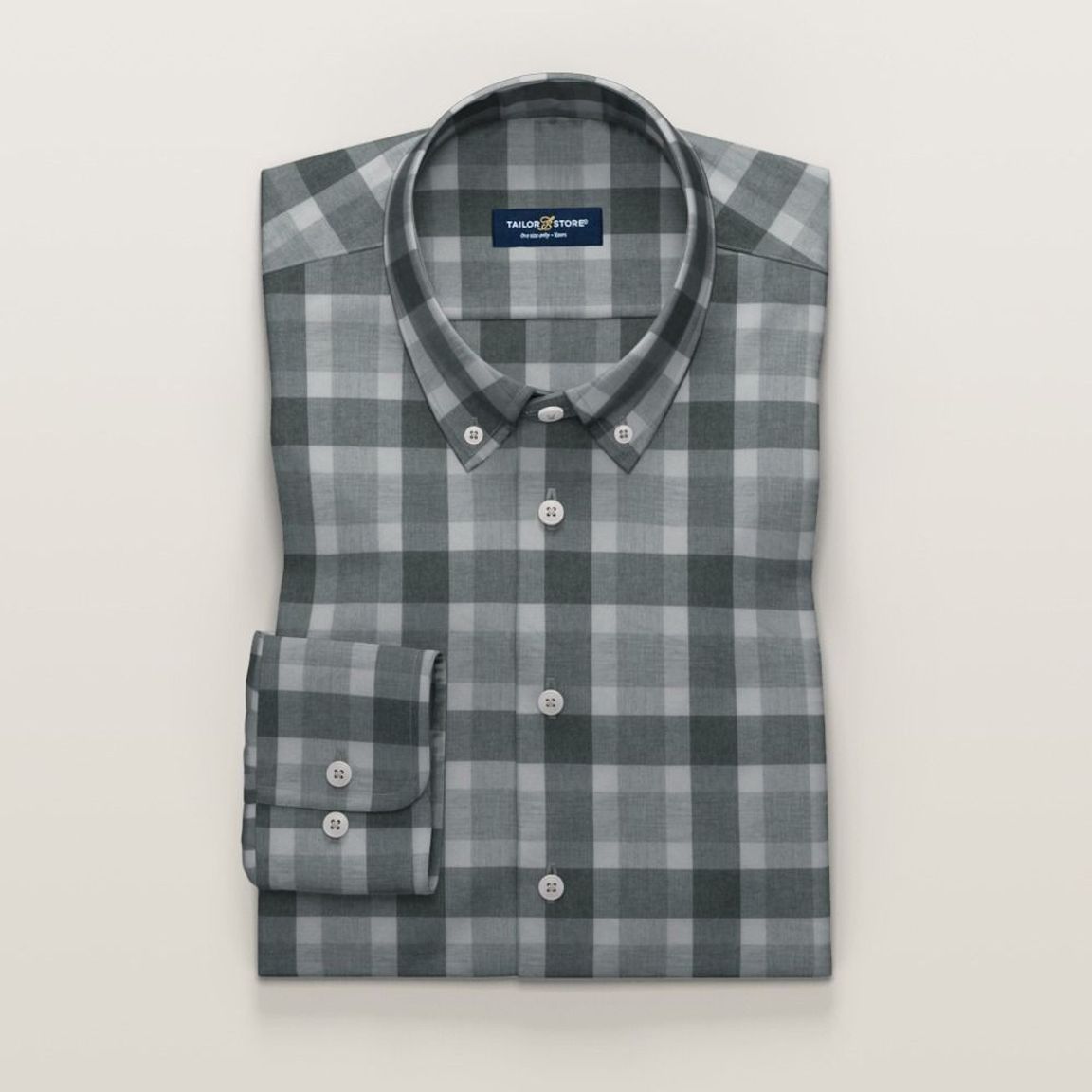 Gray checkered flannel shirt | Tailor Store®
