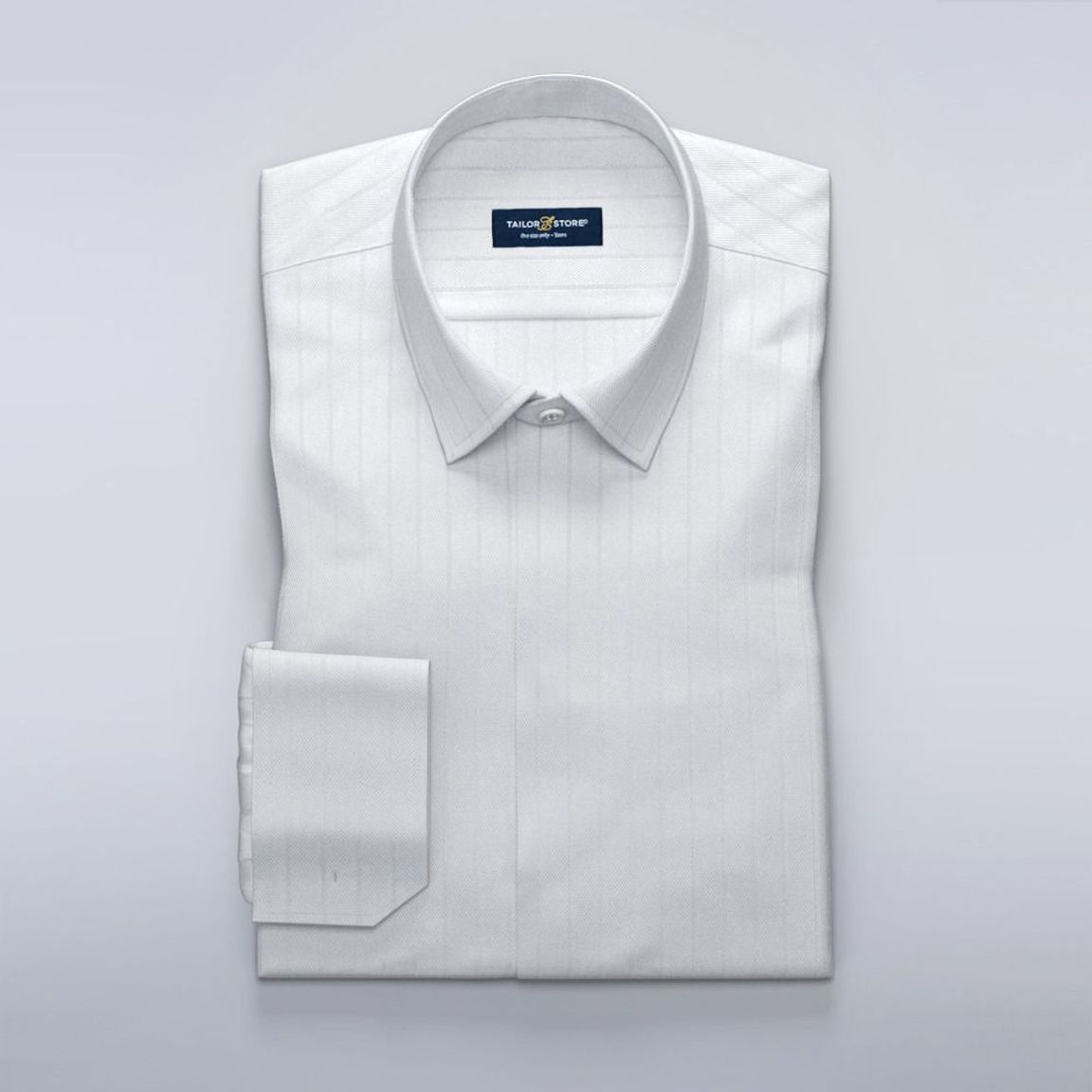 White business luxury shirt in dobby weave