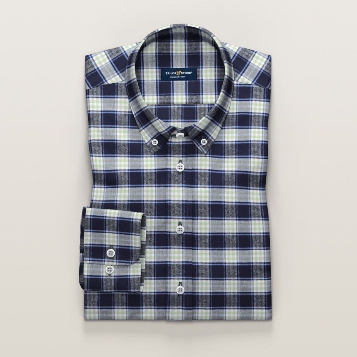 Green Checked Flannel Shirt | Tailor Store®
