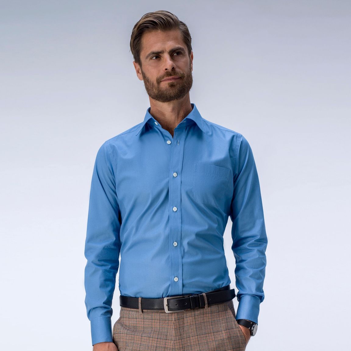  Light  blue  business shirt  Tailor Store 