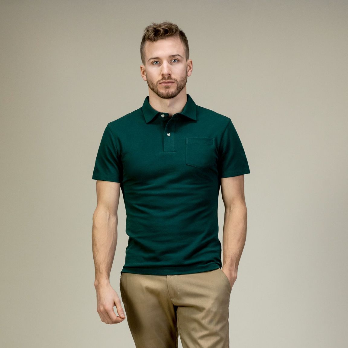 emerald green polo shirt