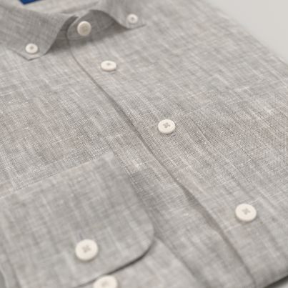 Greige melange linen shirt