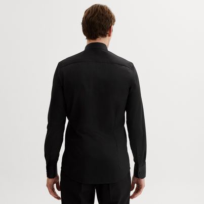 Priest shirt in a black stretch fabric