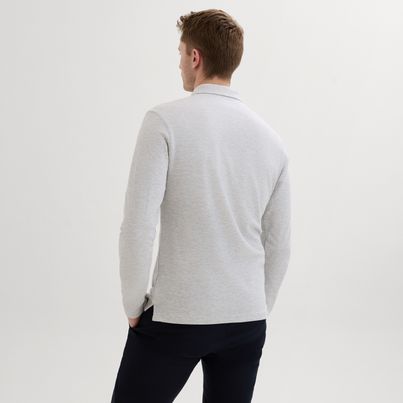 Light gray melange polo shirt