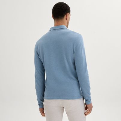 Sky blue melange polo shirt