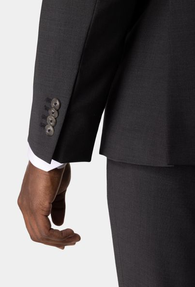 Dark gray three-piece stretch suit